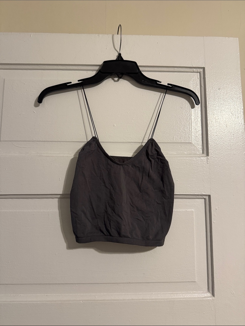 Free People Charcoal Grey Cropped Cami Tank